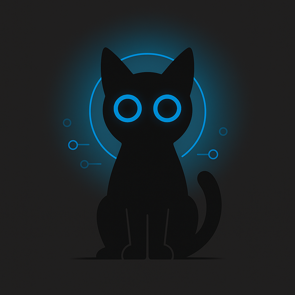 Inquisitive cat illustration